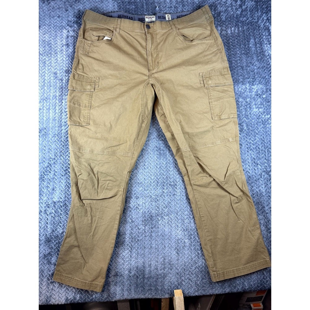 RedHead Cargo Pants Mens 44x32 Beige Cotton Stretch High Rise Straight Utility